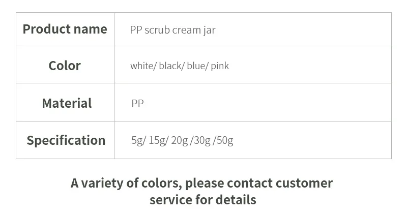 Cream Jar Size Info