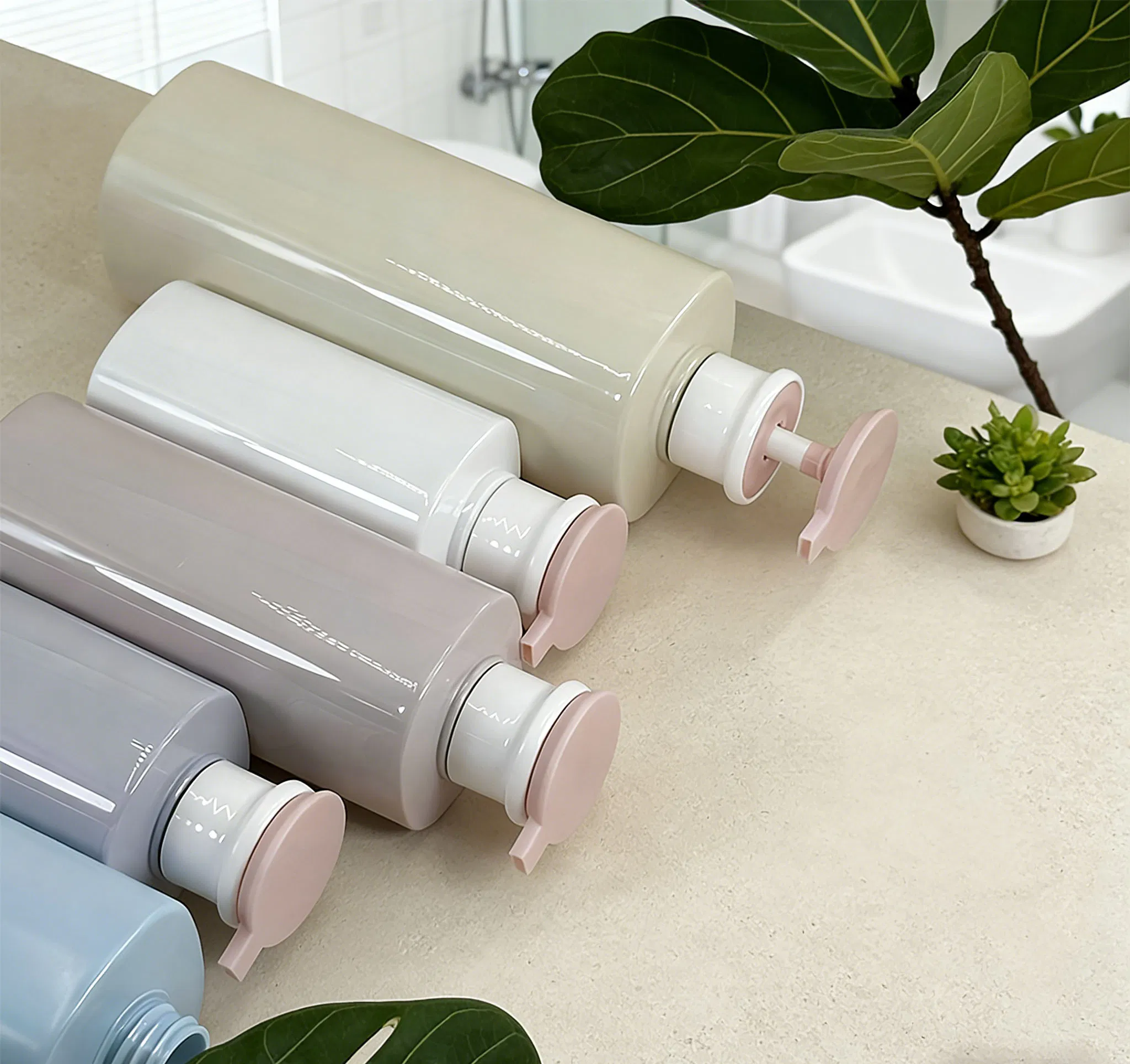 ODM 300/500/750ml Cosmetic Recycled Pet Leak-Proof Pump Recyclable Packaging Shower Gel Bottle