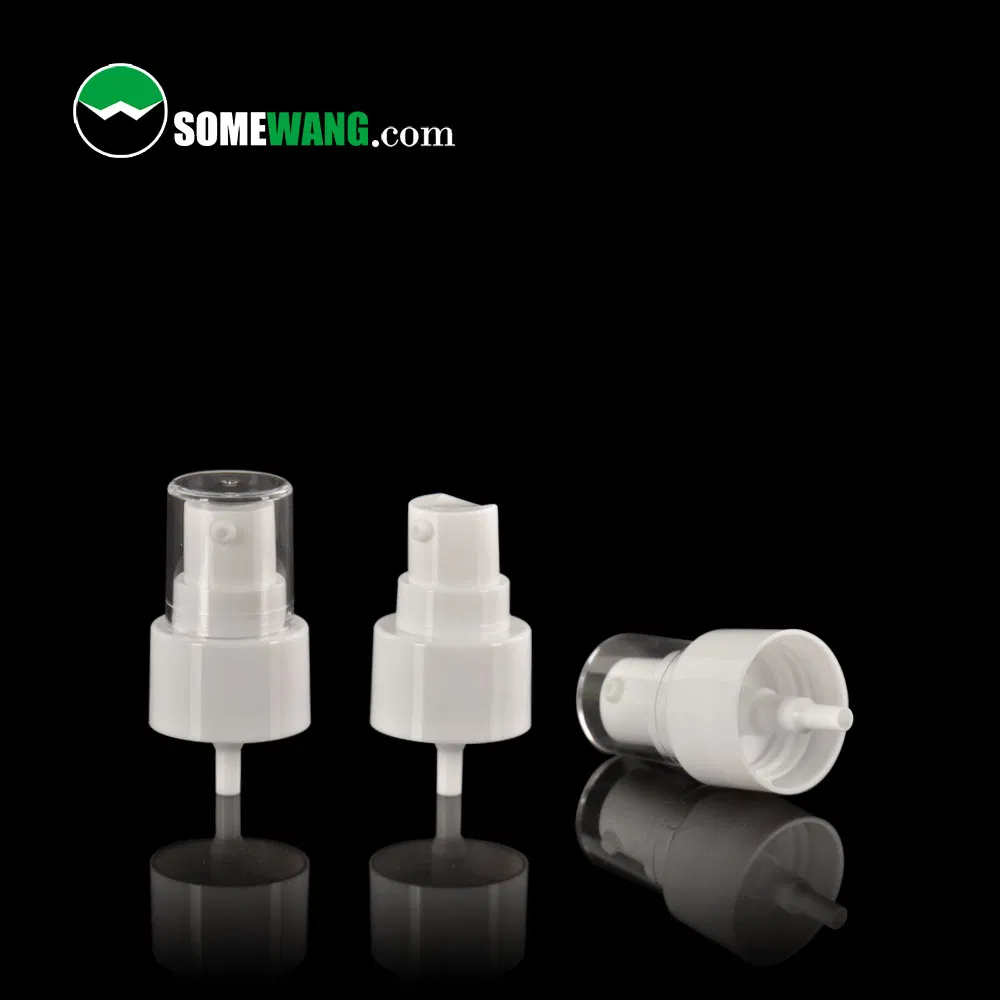 Somewang 24/410 Plastic PP Airless Cream Treatment Pump Full Cap Body Face Essential Oil Glass Cosmetic Bottle Packaging OEM