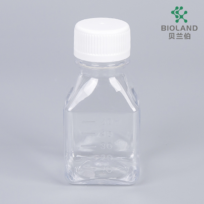 Bioland 125ml Sterile Media Square Bottles Pet Serum Bottle High Quality Leak-Proof