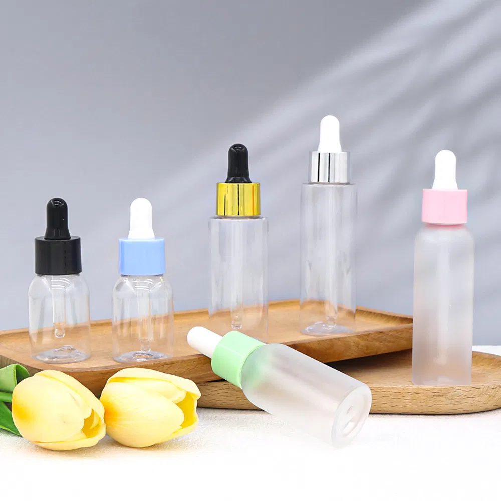 Luxury Personal Care Essential Oil Liquid Serum Pet Plastic Cosmetic Containers Pet Dropper Bottle