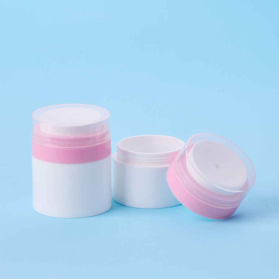 Round 50g 30g Double Wall PP /PCR Cream Airless Jar for Skincare