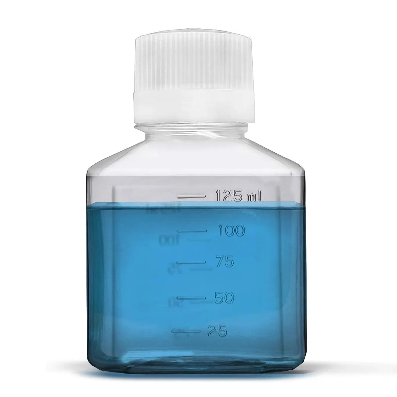 Plastic Pet 125ml 250ml 500ml Clear Culture Plate Serum Bottle Square Media Reagent Bottle