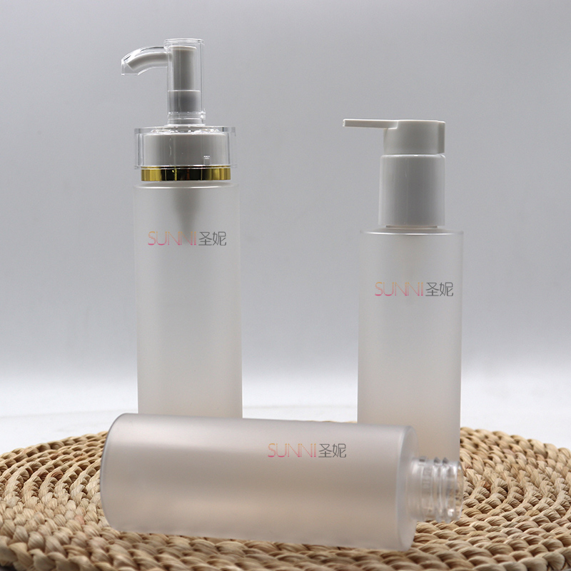 150ml External Treatment Pump Matte Transparent Cylinder Toner Cosmetic Pet Plastic Bottle