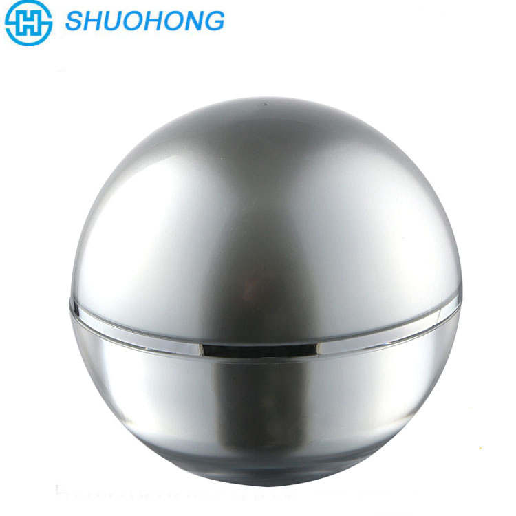 Acrylic Luxury Fancy Oval Round Empty Double-Wall Cream Jar with PP Cup Cap in Double Wall for Cosmetic Body Hair Skin Care