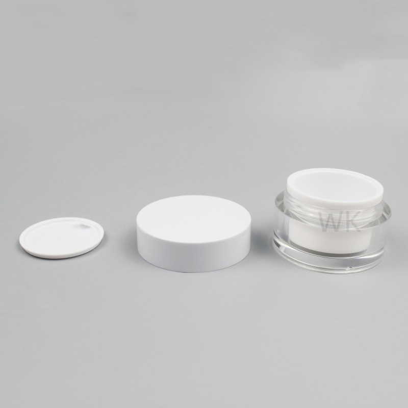 Plastic Acrylic 30g Cosmetic Skin Care Cream Jar Double Wall with Screw Cap