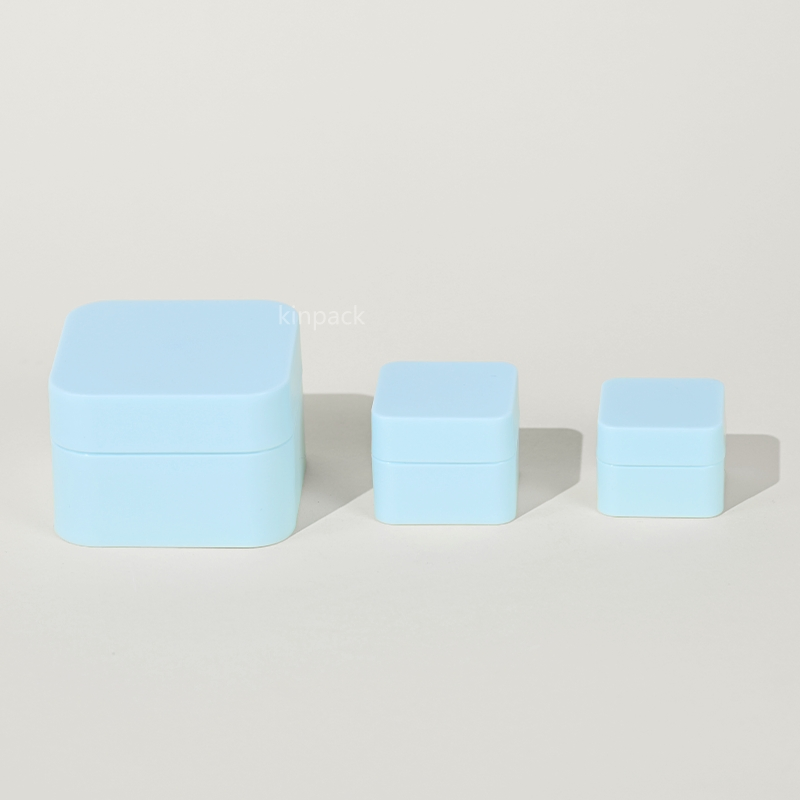 5g 10g 15g 30g 50g Blue Square Refillable Empty PP Cosmetic Cream Jars Container Plastic Cosmetics Jars with Lids