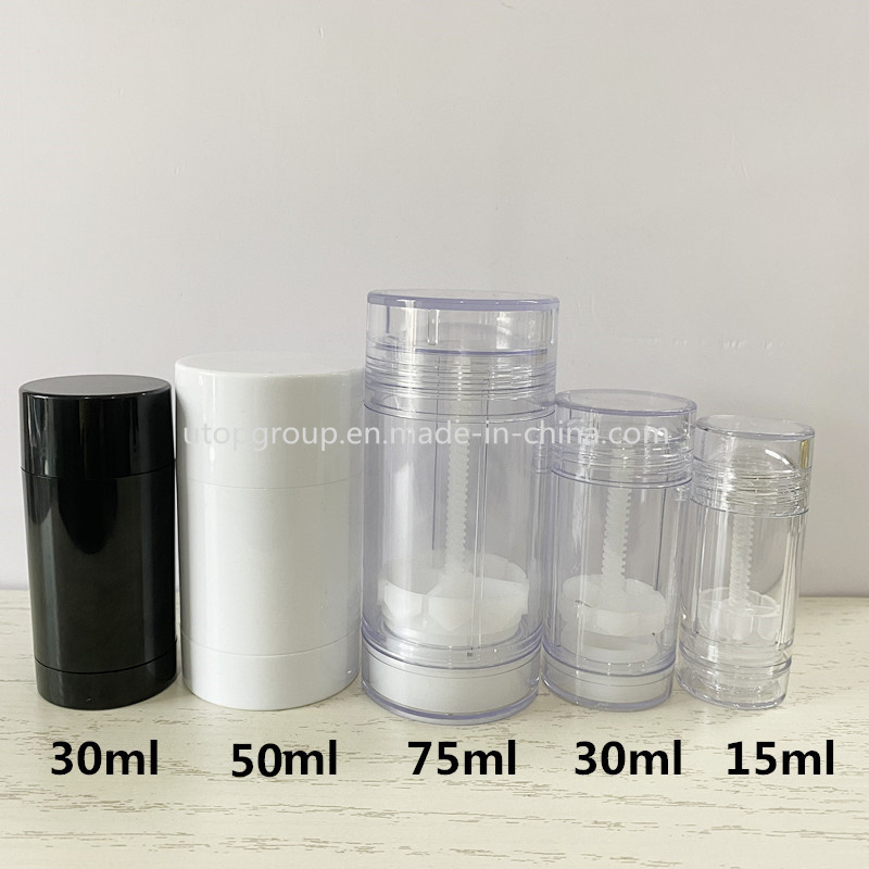 15ml-75ml Cosmetic Solid Perfume Deodorant Stick Container Empty Plastic Roll on Antiperspirant Packaging