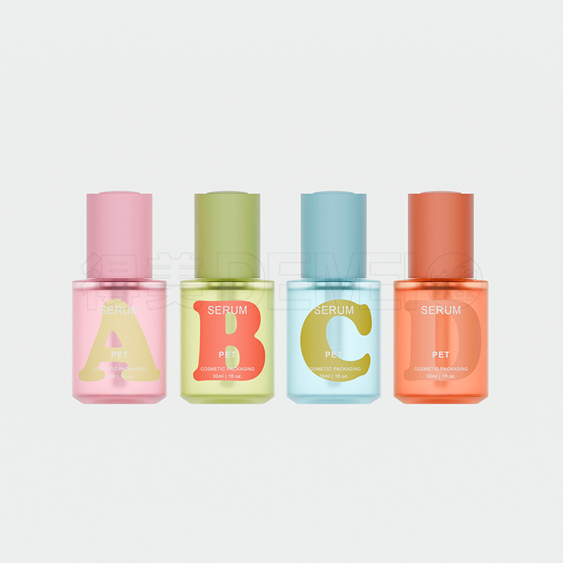 30ml Round Shape Pet Plastic Serum Dropper Bottle with Squeeze Type Dropper for Cosmetic