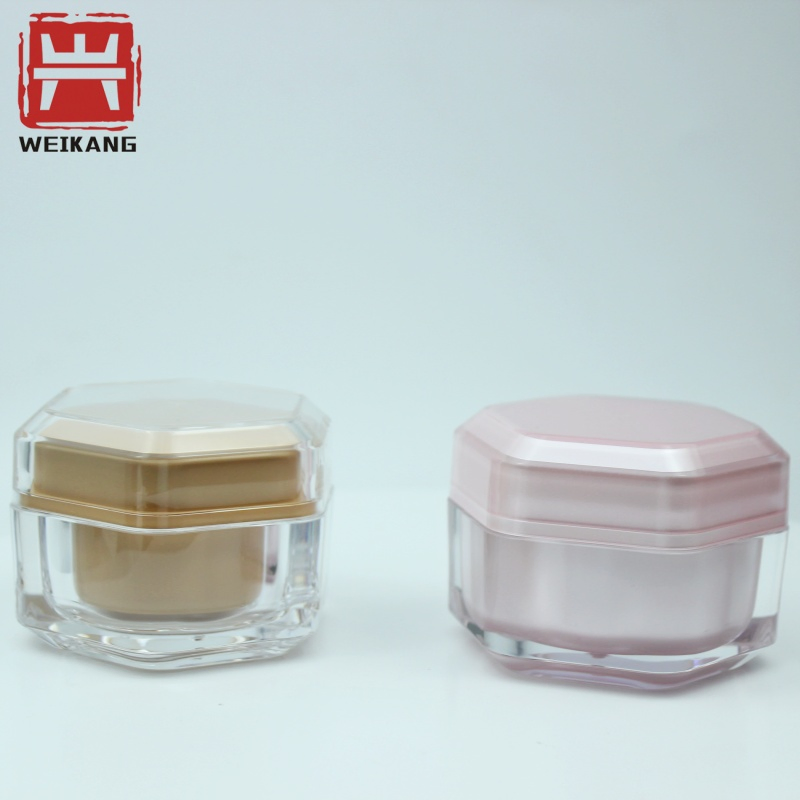 Luxury Refillable Eye Cream Jar 30g 50g Wide Mouth Skin Care Cream Jar Double Wall Cosmetic Acrylic Face Cream Jar