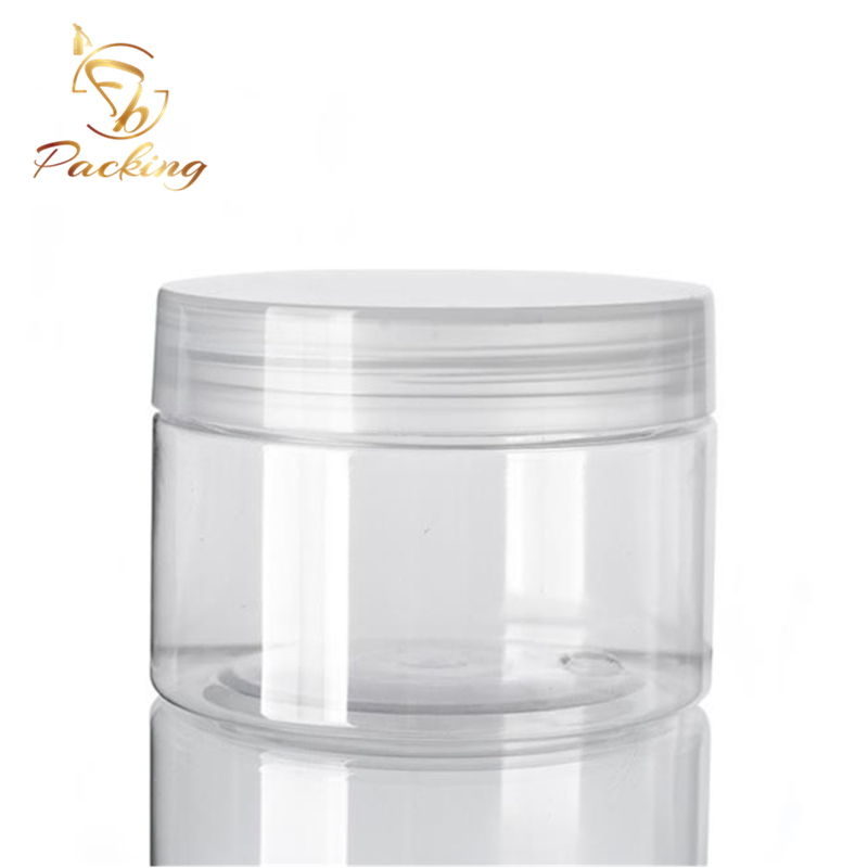 Cosmetic Pet Plastic Cream Jar 150ml with PP Plastic Screw Cap