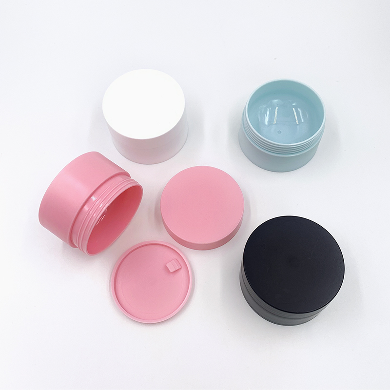 Small PP Cream Jar 5g 10g 20g 30g 50g Empty Plastic in Black White Blue Pink Yellow for Face and Eye Creams