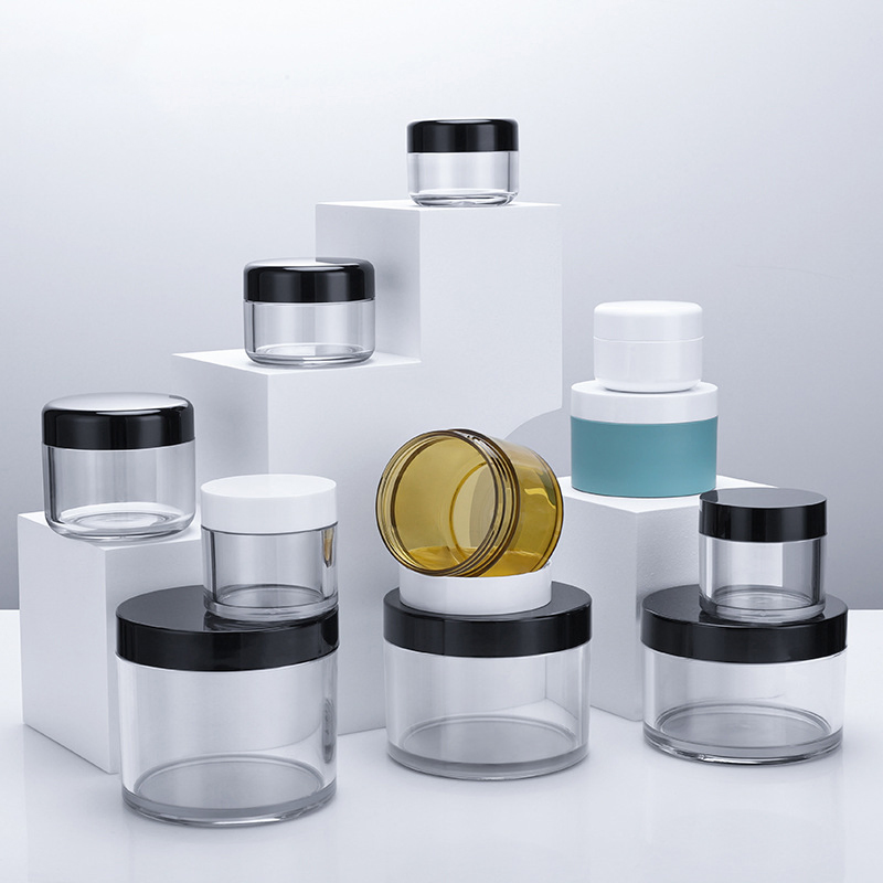 Cosmetic Face Cream Transparent Empty Plastic Beauty Round Skincare Container Packaging