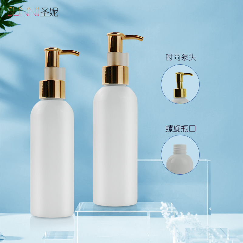150ml Plastic Hair Care Bottle Transparent Bottle with Treatment Gold Pump