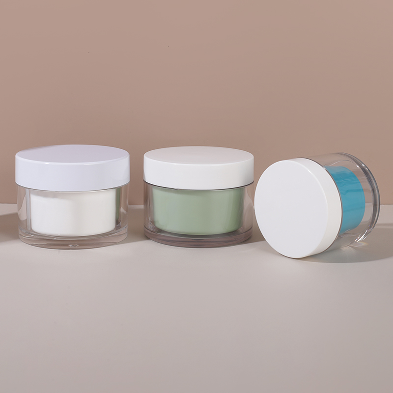 High-End Cosmetic 50g 60g 100g 240g Replaceable PMMA Acrylic Cream Jar Double Wall Wide Mouth Moisturizing Face Mask Jar