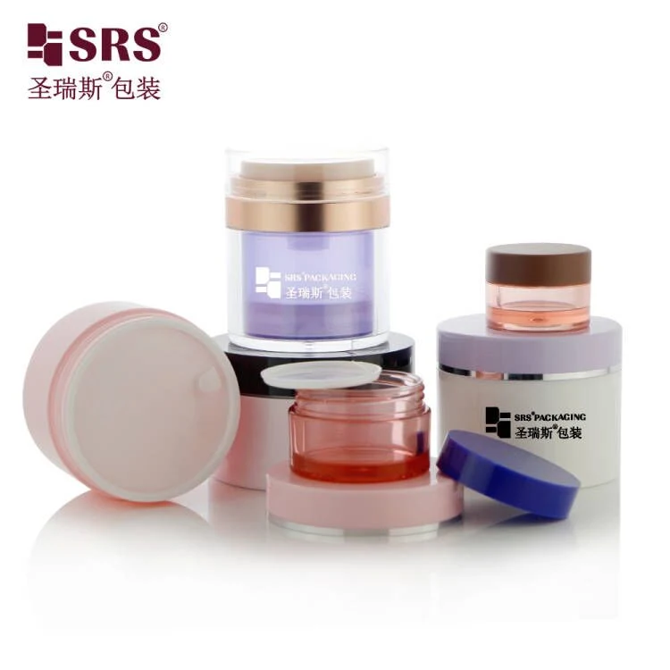 Eco friendly PCR Empty PP 100g 200g 300g 400g 500g Bamboo Plastic Round Cosmetic Packaging Skin Care Airless Dispenser Glass Skincare Face Cream Acrylic PET Jar