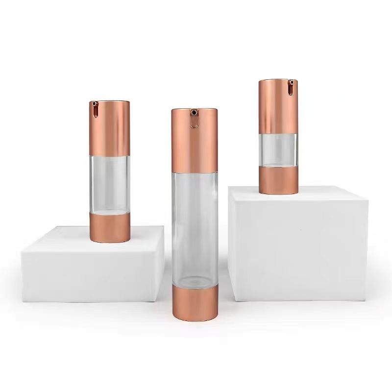 New Design 30ml 50ml Acrylic Cosmetic Replaceable Refillable Plastic Airless Pump Bottle for Hair Treatment