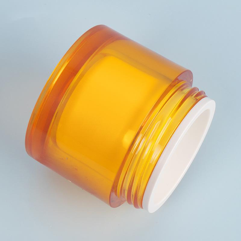 Acrylic 30ml 50ml 100ml Luxury Amber Plastic Fashionable Double-Layer Thick Wall Cosmetic Cream Jar Packaging with Lid