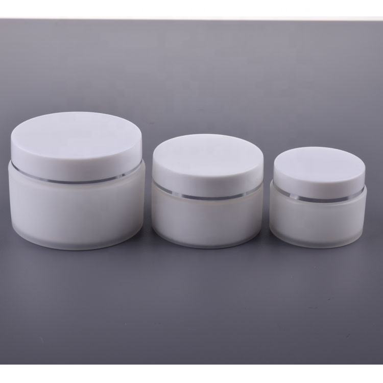 Empty White Double Wall Frosted Plastic Packaging Container PP Cosmetic Cream Jar