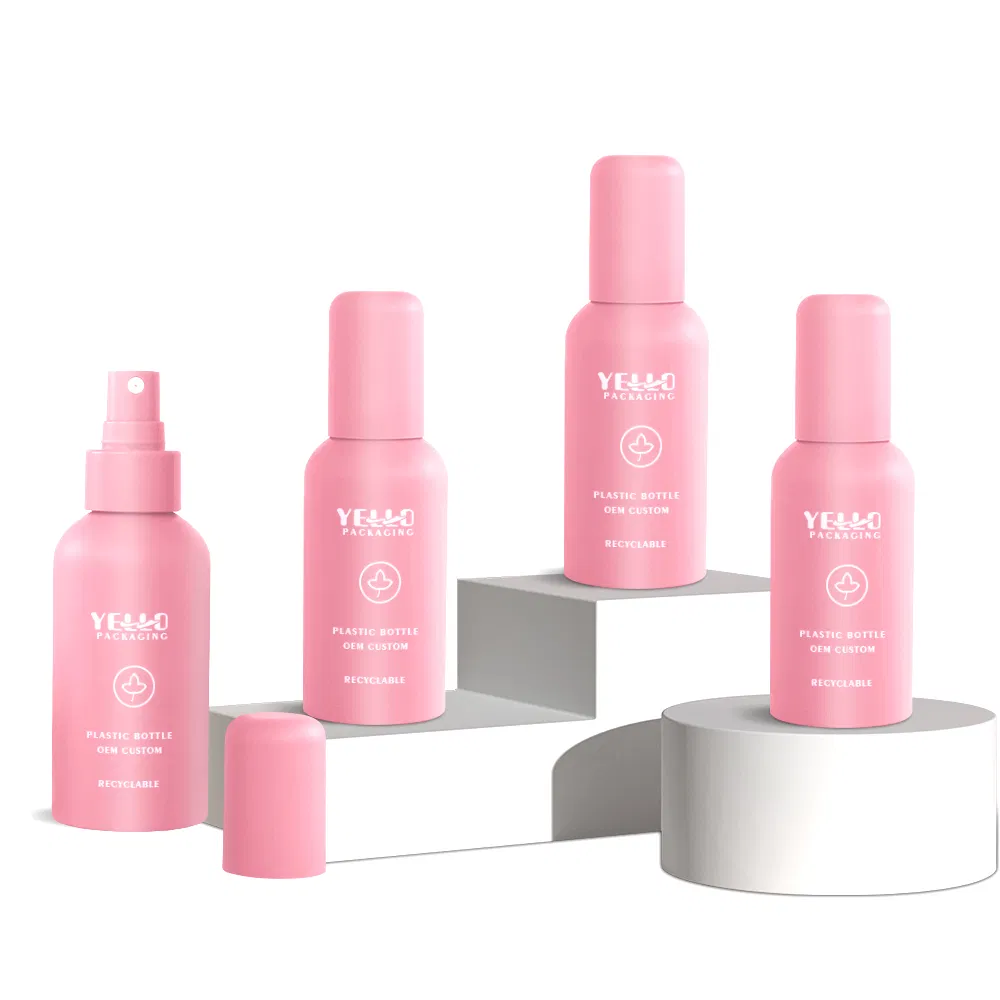 Round Cute Shape Eco Pet PCR Recycled Brown Orange Blue 50 Ml 100 Ml 4oz 8 Oz Empty Plastic Rose Water Spray Mist Bottle