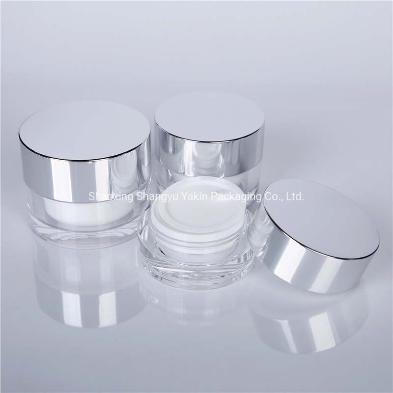 High Quality Double Wall Acrylic Round Lush Mask Cosmetic Jar 50g