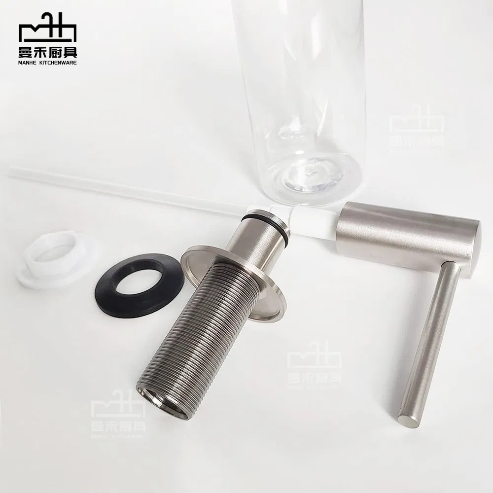 Manual Liquid Soap Dispenser Pump Set Plastic Hand Foam Soap Dispenser with Stainless Steel Chrome Finish for Kitchen Sink
