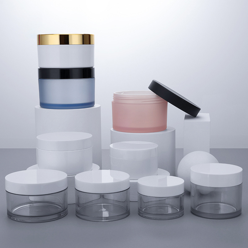 Cosmetic Face Cream Transparent Empty Plastic Beauty Round Skincare Container Packaging