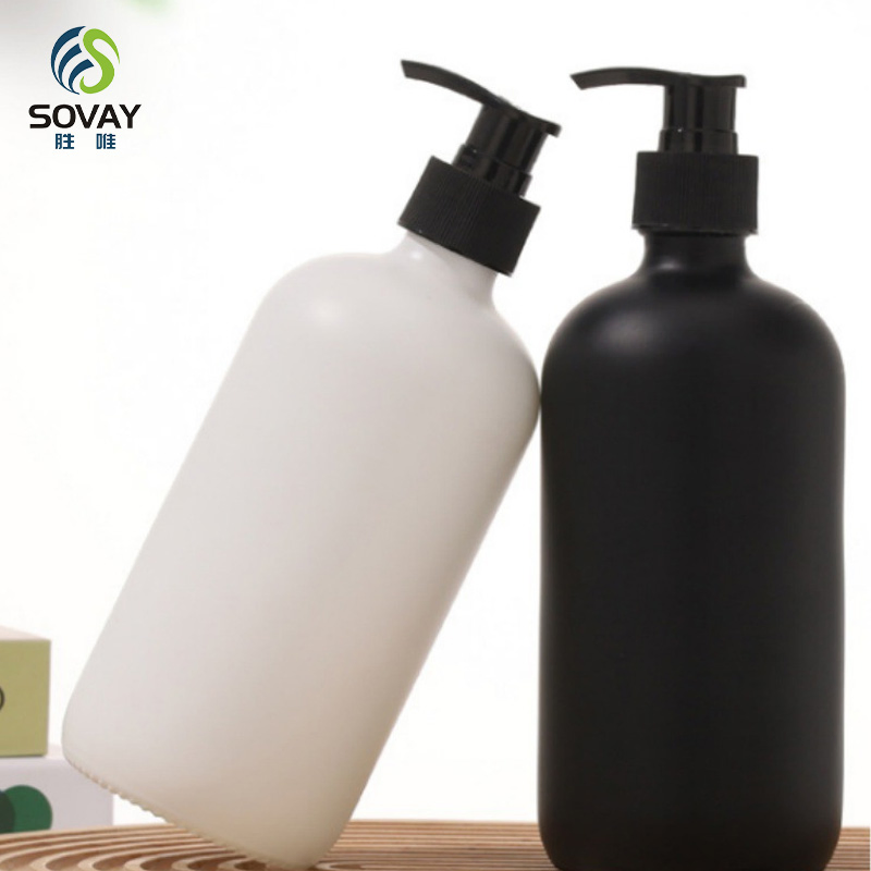 Wholesale HDPE 300ml 350ml 500ml Frosted Matte Black Skincare Packaging Shampoo Shower Gel Lotion Plastic Pump Bottle