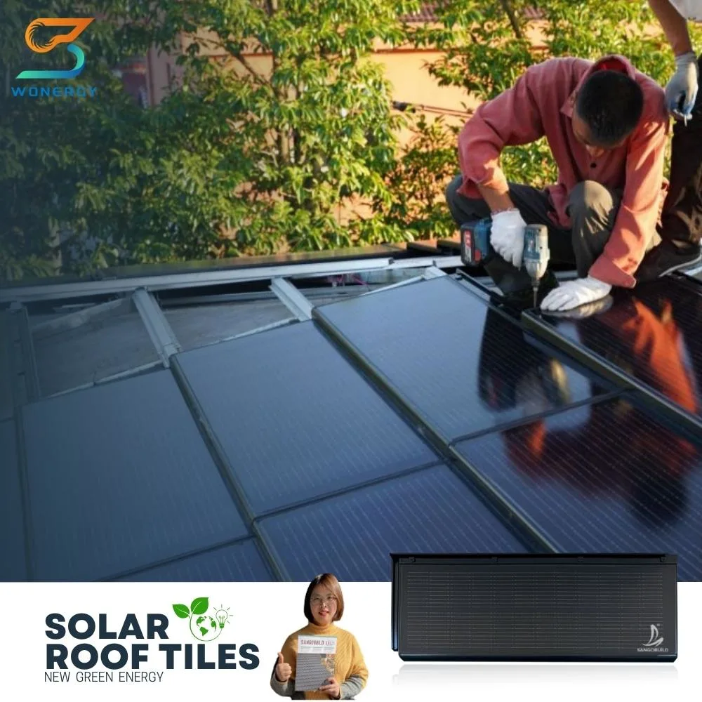10kw Fabricante de Tejas Solares Integradas Fotovoltaicas para Construcción de Viviendas Sistema de Generación de Energía Conectado a la Red Villa
