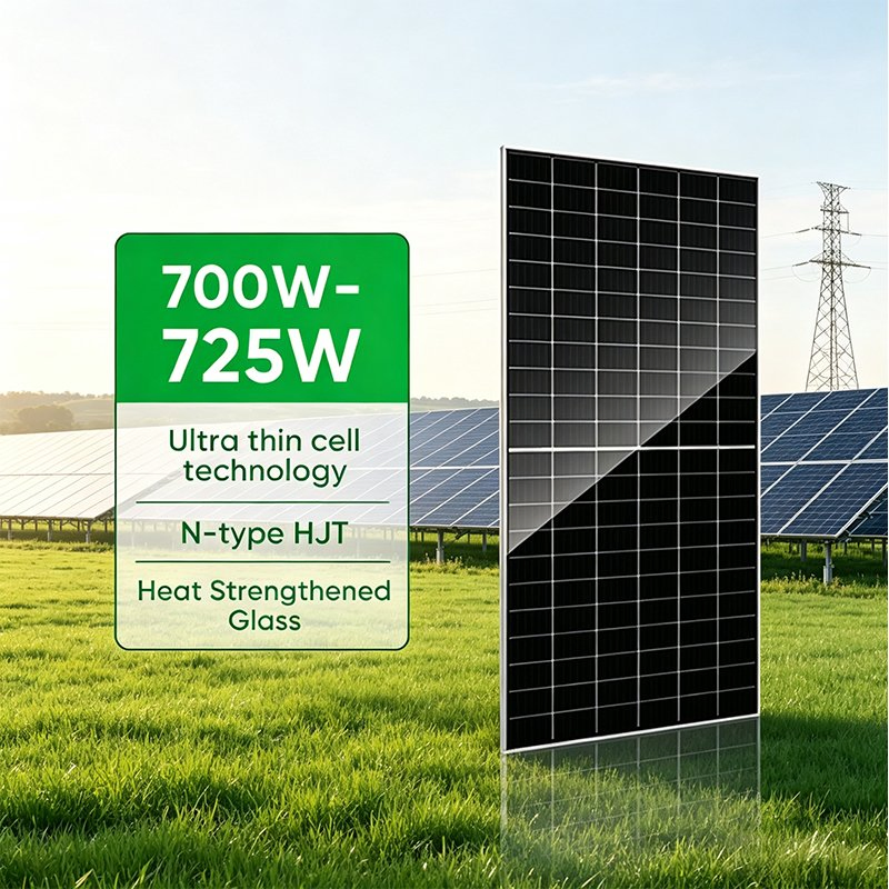 Panel Solar Solarasia 700W 705W 710W 715W 720W 725W N Tipo Hjt Bifacial Doble Vidrio Módulo Fotovoltaico PV para Plantas de Energía a Escala Utilitaria