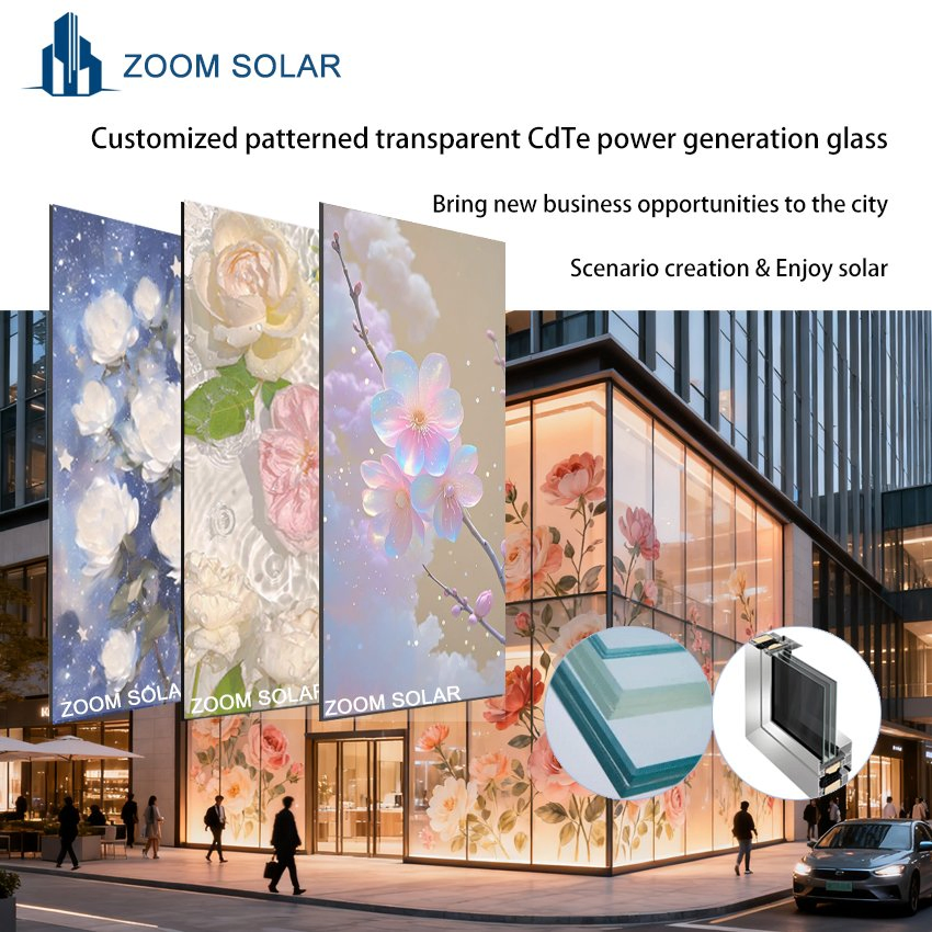 Patrones de textura personalizables Sistema fotovoltaico integrado en edificios Telururo de cadmio CdTe