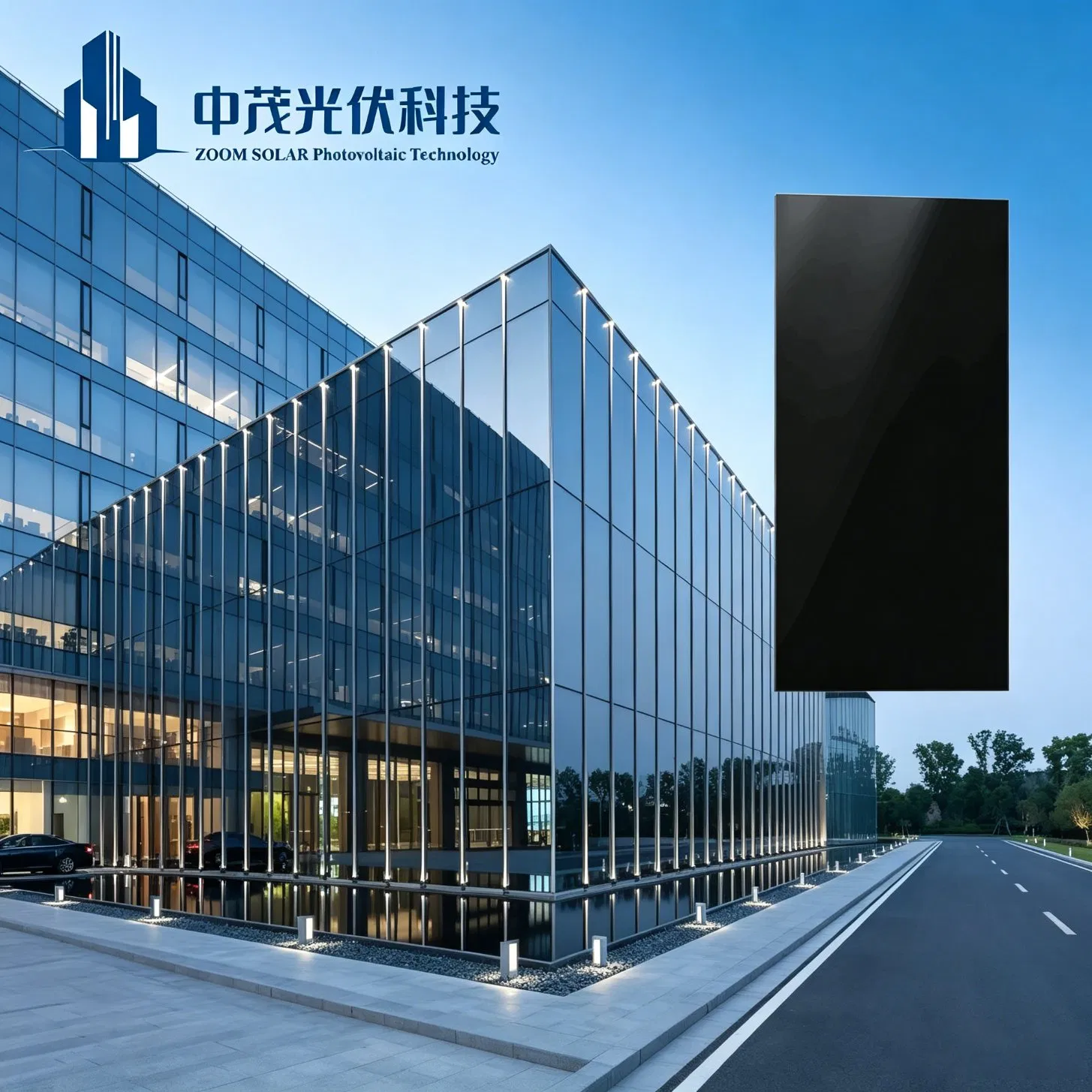 Paneles de vidrio BIPV premium para fachada de edificio con sistema solar integrado