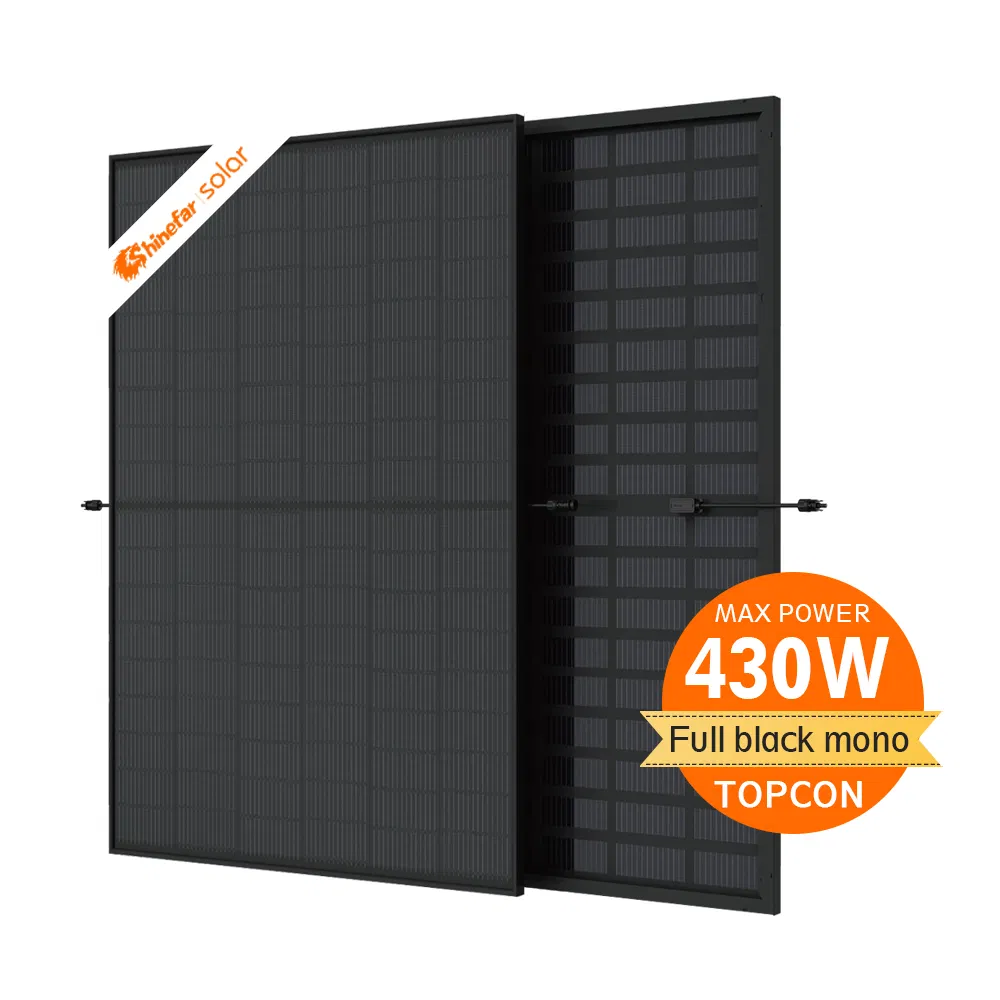 Panel Solar de Alta Eficiencia Full Black Topcon 430W de la Fábrica Shinefar Solar