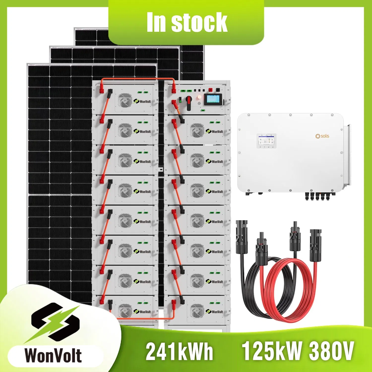 Solución de Panel Solar de Vanguardia Solis 100kw 125kw 200kw 250kw 300kw 500kw para Almacenamiento de Energía Comercial