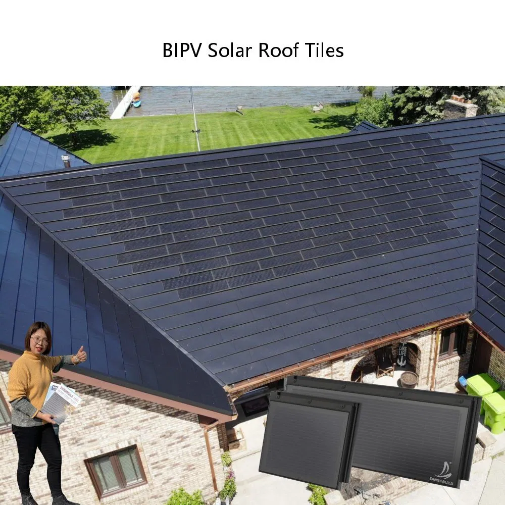 Tejas de techo BIPV fuera de la red integradas con energía solar, sistema de tejas fotovoltaicas en el tejado de casas en Europa