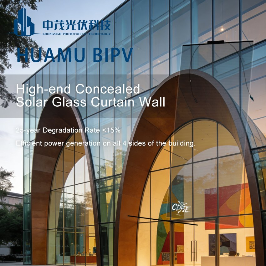 Paneles de vidrio BIPV premium para fachada de edificio con sistema solar integrado