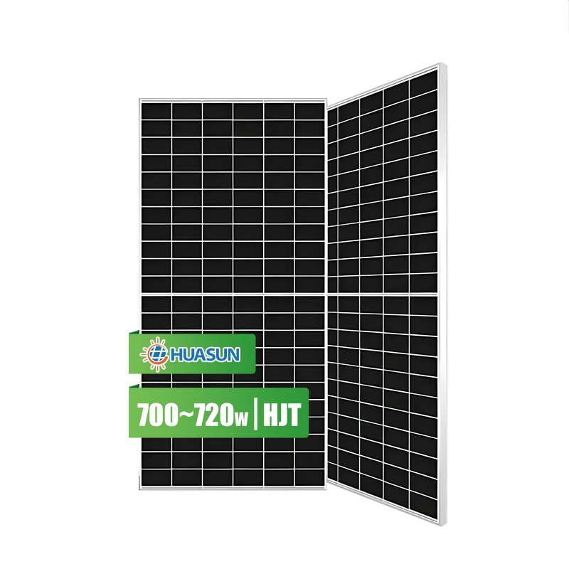 Paneles Solares Huasun Hjt 600W 700W 710W 715W 720W 730W 735W Panel Fotovoltaico Bifacial Mono de Doble Cristal Lista de Precios