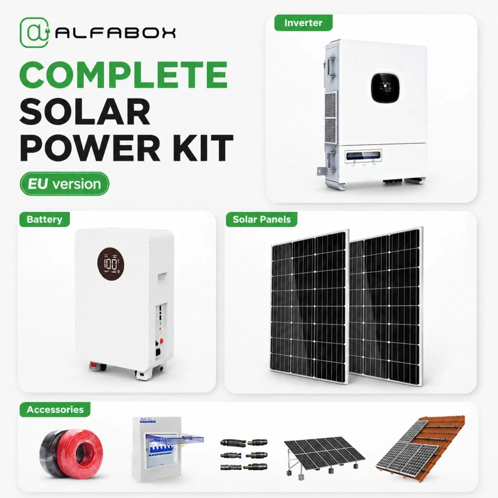 Paquete de Sistema Solar de Paneles Solares y Batería Residencial 3 Fase