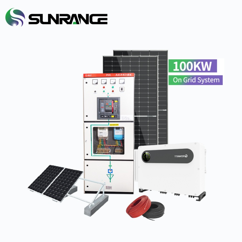 Sistema Solar Conectado a la Red Sunrange 100kw 200kw 500kw 1MW Sistema de Energía Solar con Panel Solar 300kw