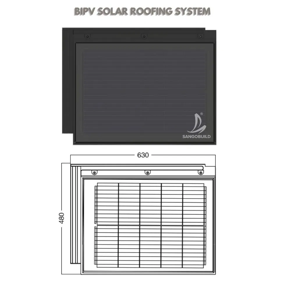 10kw Fabricante de Tejas Solares Integradas Fotovoltaicas para Construcción de Viviendas Sistema de Generación de Energía Conectado a la Red Villa