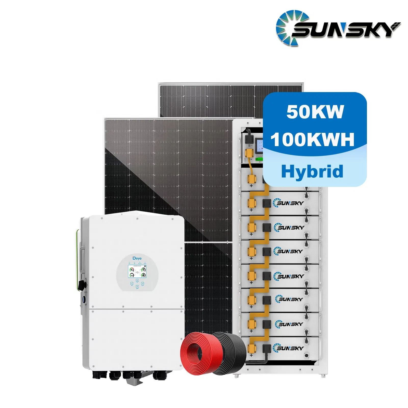 Sistema Solar Híbrido Fuera de la Red 30kw 50kw 100kw Sistemas de Energía Kits Solares Completos Sistema Fotovoltaico Conectado a la Red