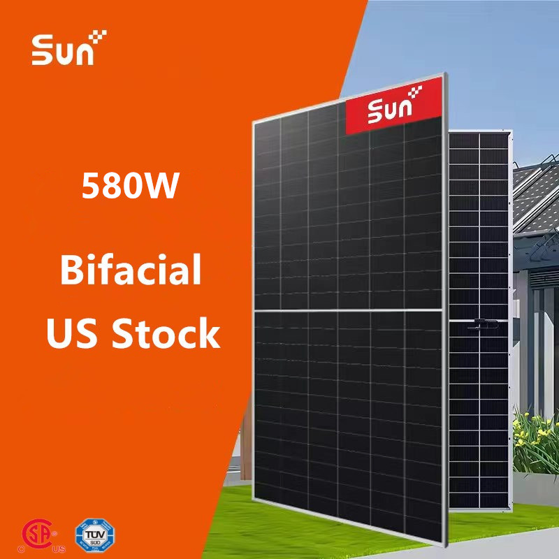 Módulos Solares Bifaciales de Mejor Calidad 580W para Sistemas de Almacenamiento de Energía Solar
