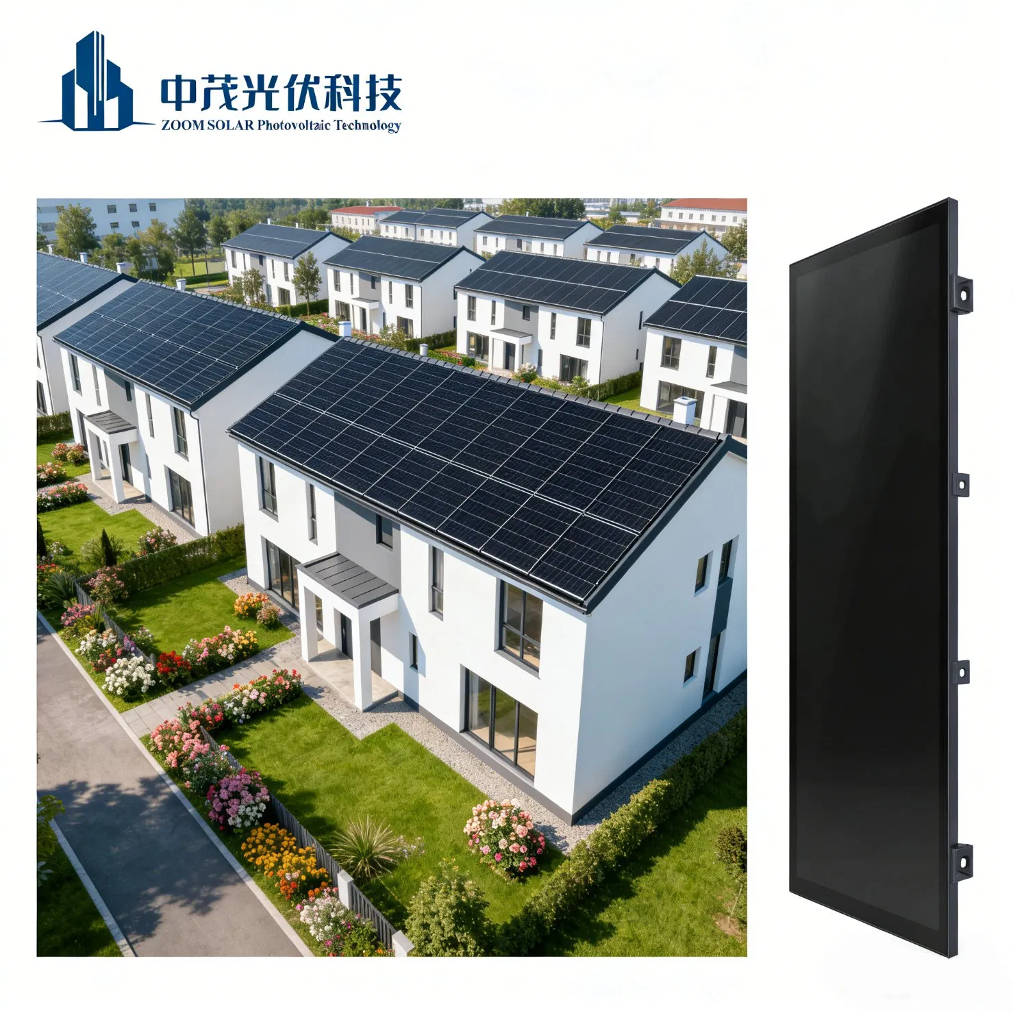 Sistema de fachada y techo de vidrio fotovoltaico BIPV de película delgada de CdTe de alta eficiencia