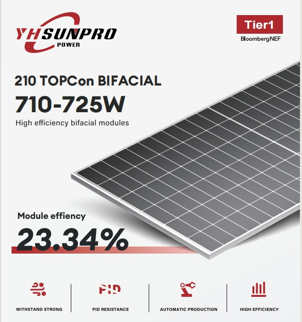 Tier1 Paneles Solares Tipo N Sunpro 710W 720W 725W