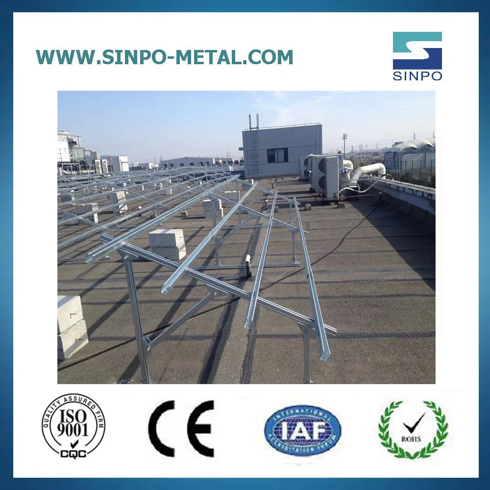 Sistema de energía solar residencial soporte de panel solar para techo plano