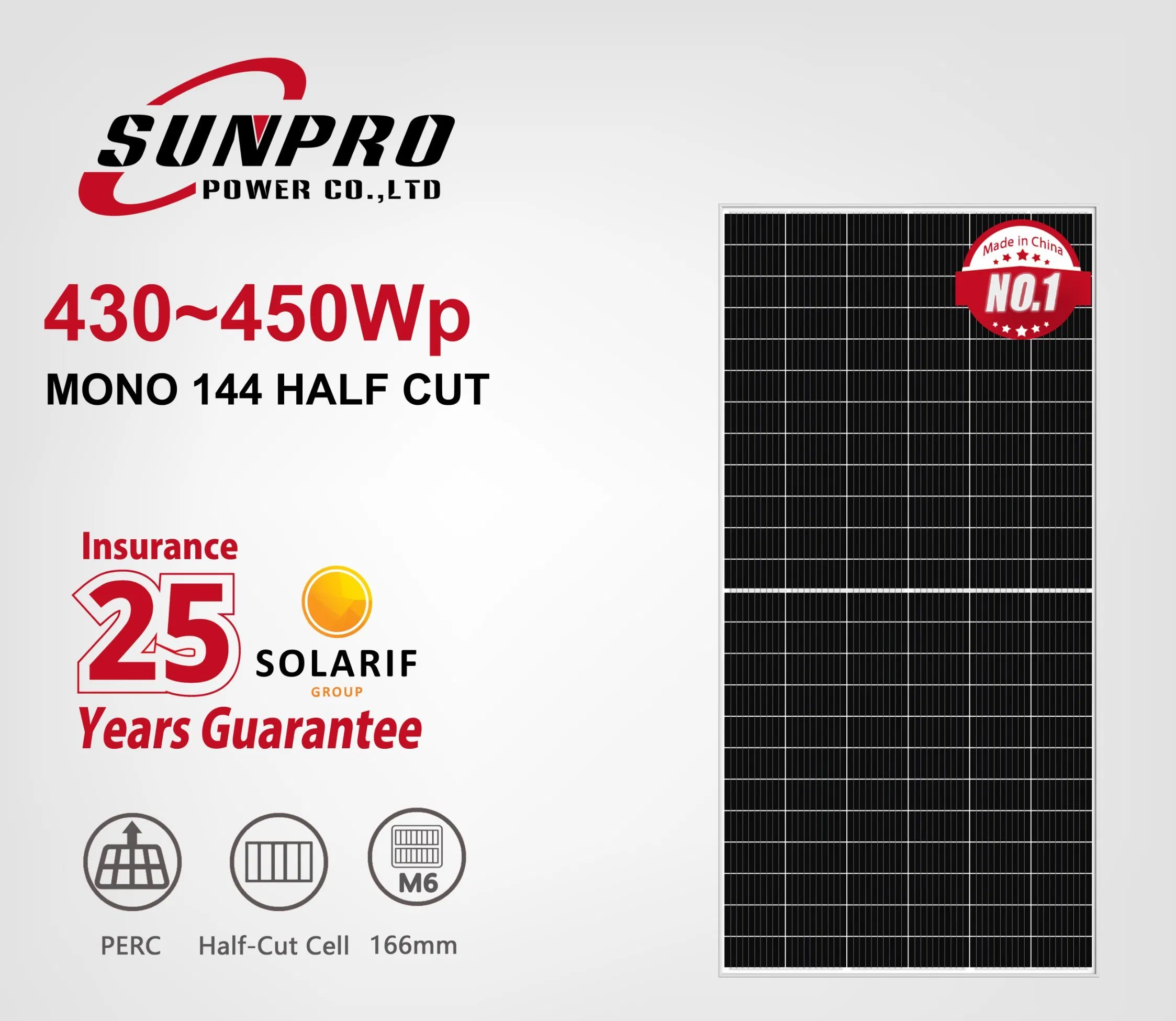450W Panel Solar Monocristalino de Alta Eficiencia Policristalino