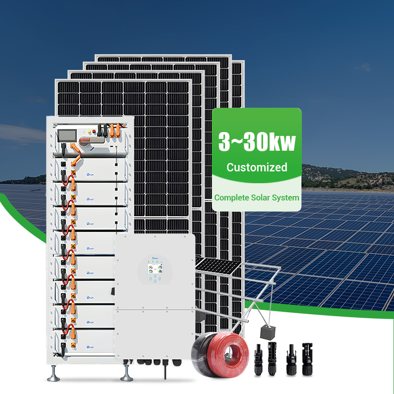 Precio de fábrica Deye híbrido sistema de almacenamiento solar completo todo en uno 3kw 5kw 10kw 20 Kw 30kw kit de sistema de panel solar para uso residencial