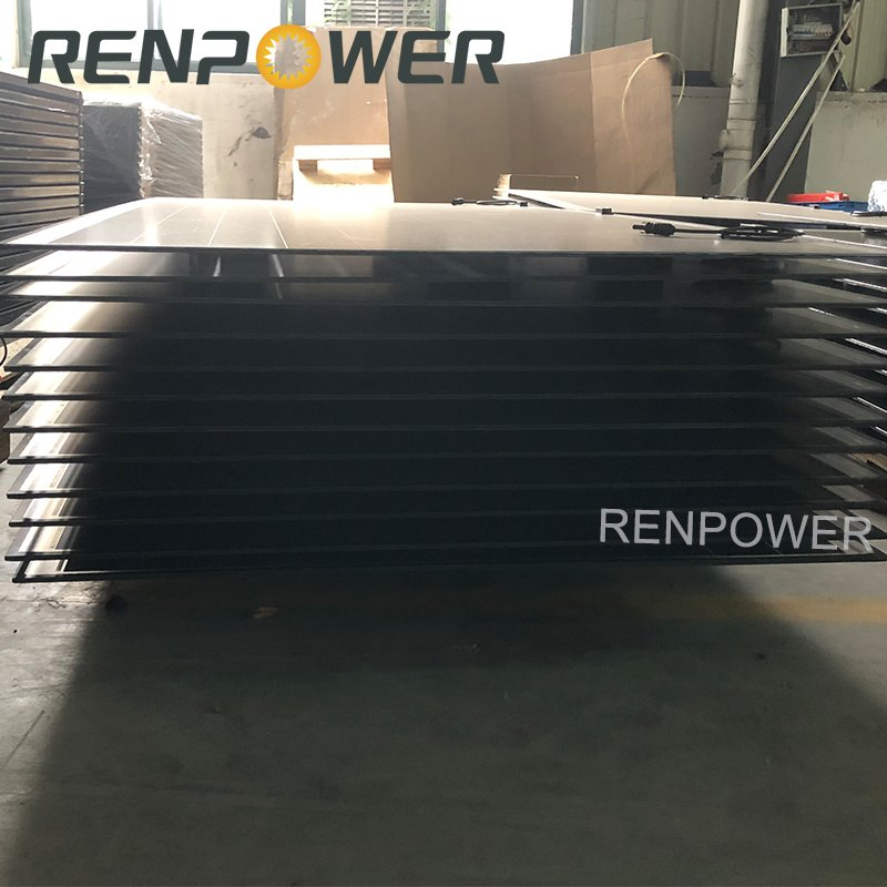 Panel Solar Bifacial Hjt Negro Completo 600watts para Exterior, Granja, Camping, Hogar, Barco, Marino, fuera de la Red