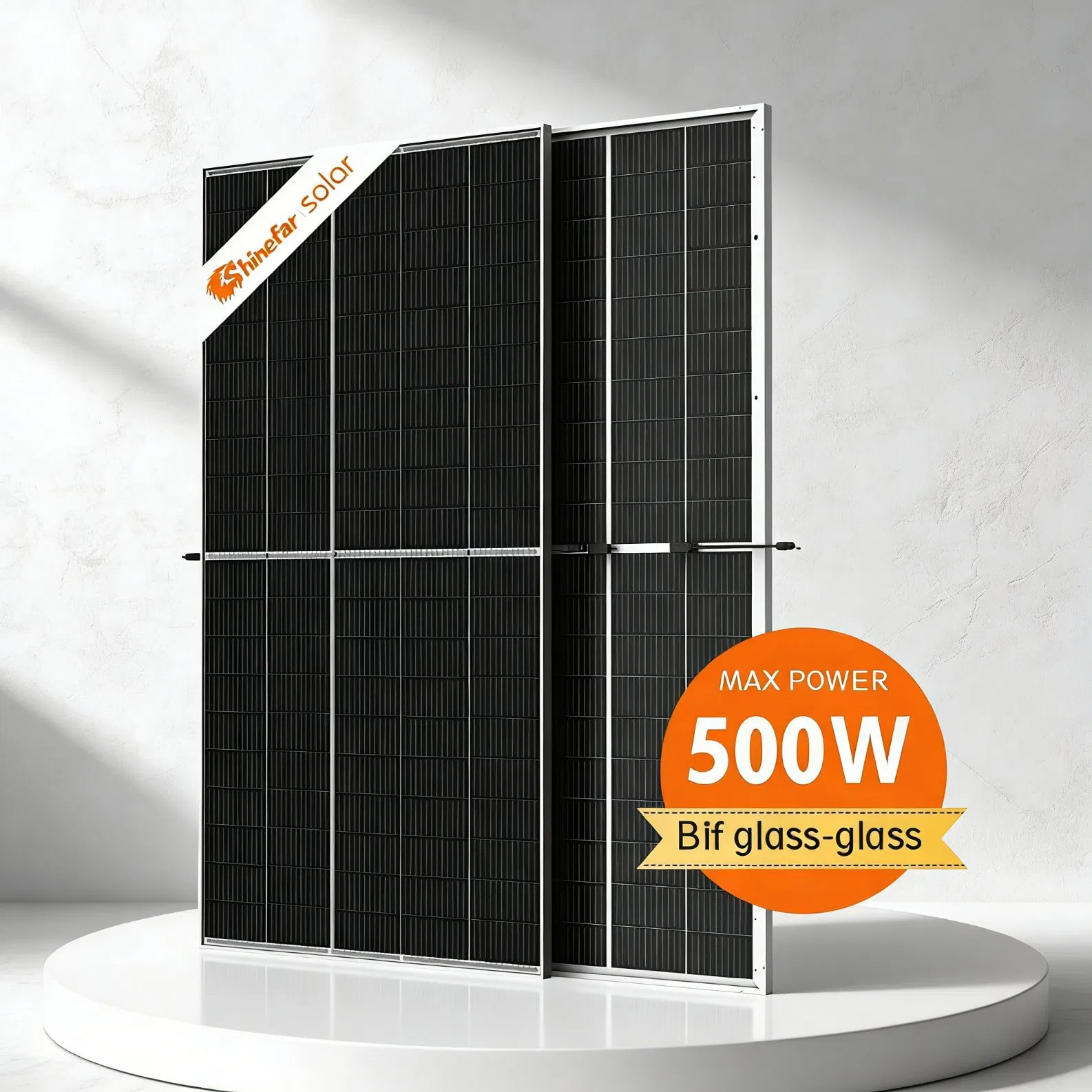 Panel Solar Fotovoltaico de Media Celda Monocristalino de Alta Eficiencia 500W Módulo Solares para Techo Residencial en Casa con Diseño Resistente a las Inclemencias del Tiempo