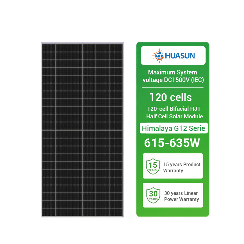 Precio del Panel Solar Huasun Hjt 615W 620W 625W 630W 635W Módulo de Panel Solar Monocristalino para Grandes Proyectos Comerciales e Industriales